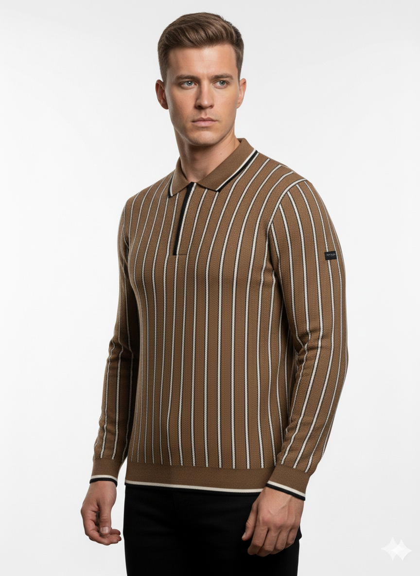 The Milano Stripe Knit Polo